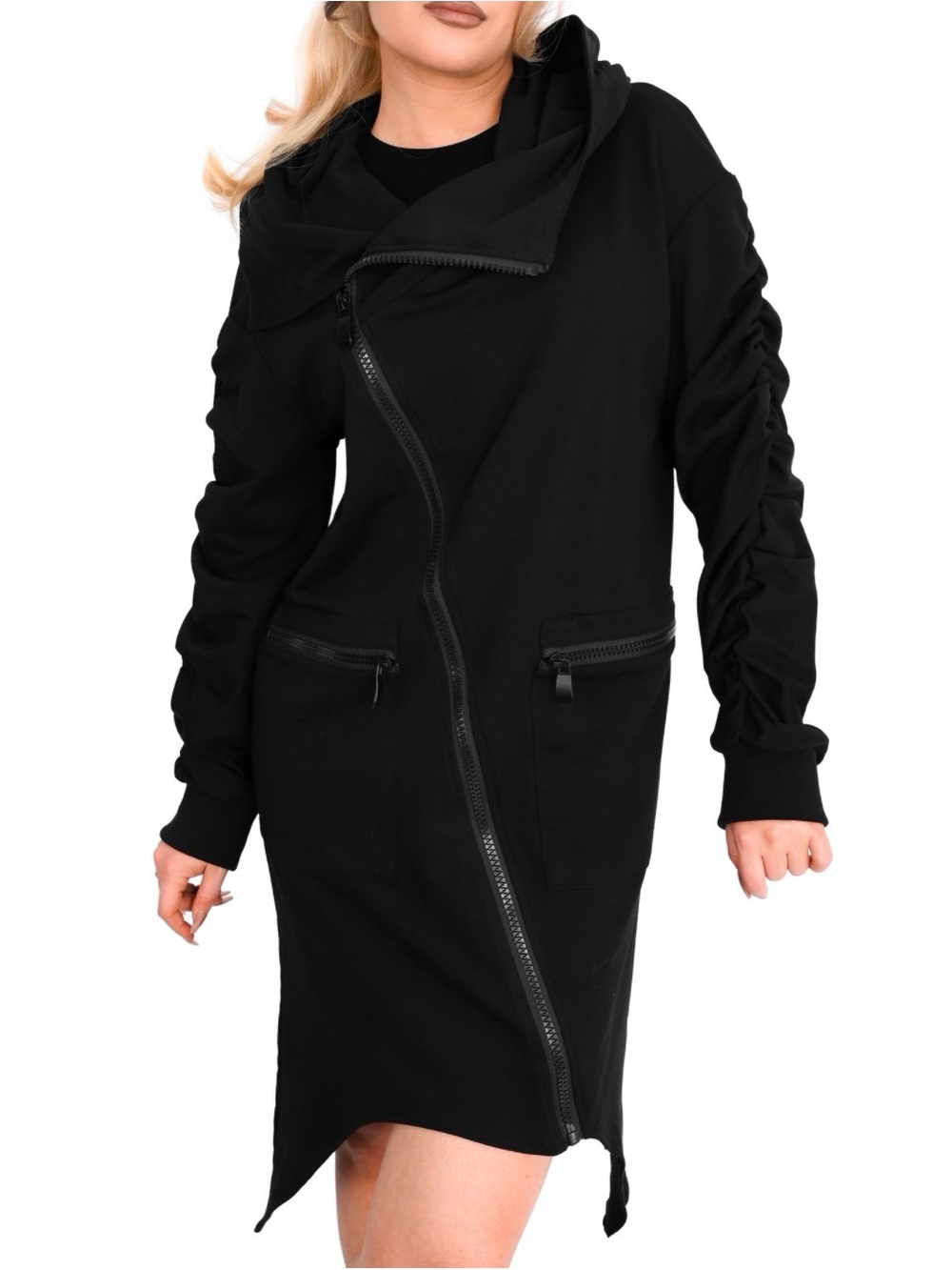 Foxblood Wren Asymmetric Zip Hoodie / Cardigan